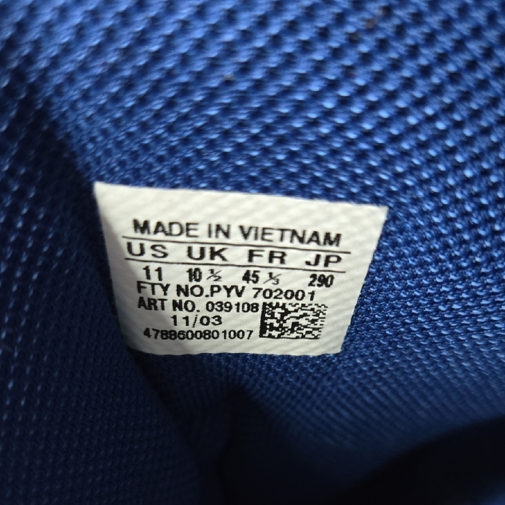 Adidas Men's White and Blue Sneakers - Picture 10 of 10